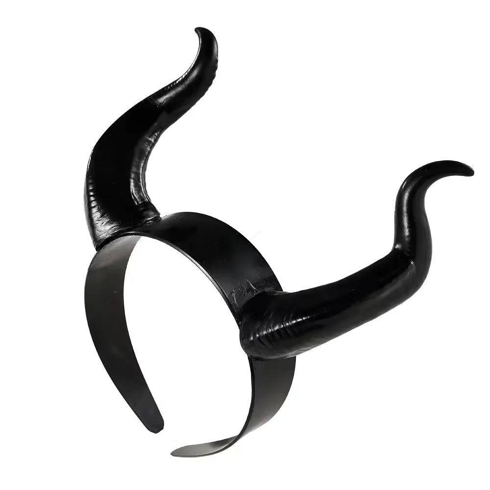 Role Playing Animal Antelope Demon Headpiece Christmas Halloween Costume Accessories Black Queen Witch Demon Horn Headpiece