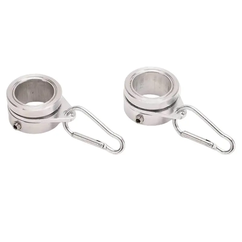 ABRU-2Pcs Aluminum Flag Pole Rings 360 Degree Rotating Anti-Wrap Flag Rings With Carabiners, For 0.75-1.02 Inch Flagpoles