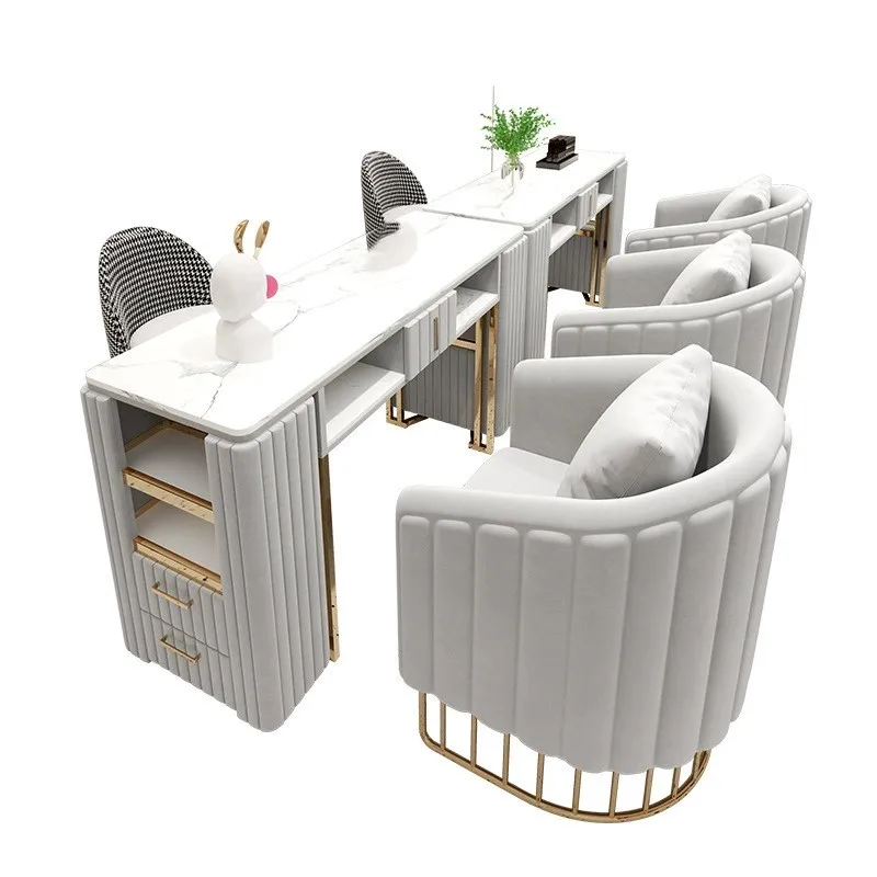 

Nail Salon Desk and Chair Set Combination Manicure Table Beauty Salon Nail Salon Sofa Table and Chair