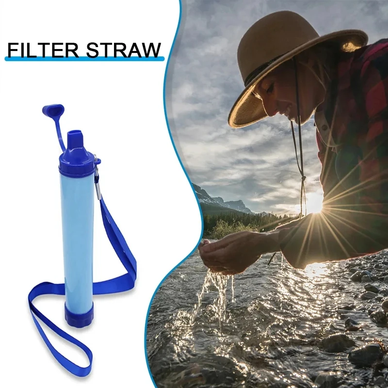 

Camping Emergency Filter Personal Straw Water Filtration System Outdoor Water Filter Survival Water Purifier for Climbing