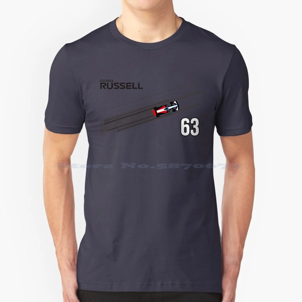 George Russell 63 T Shirt 100% Cotton Tee George Russell 63 Race Car Driver Polite