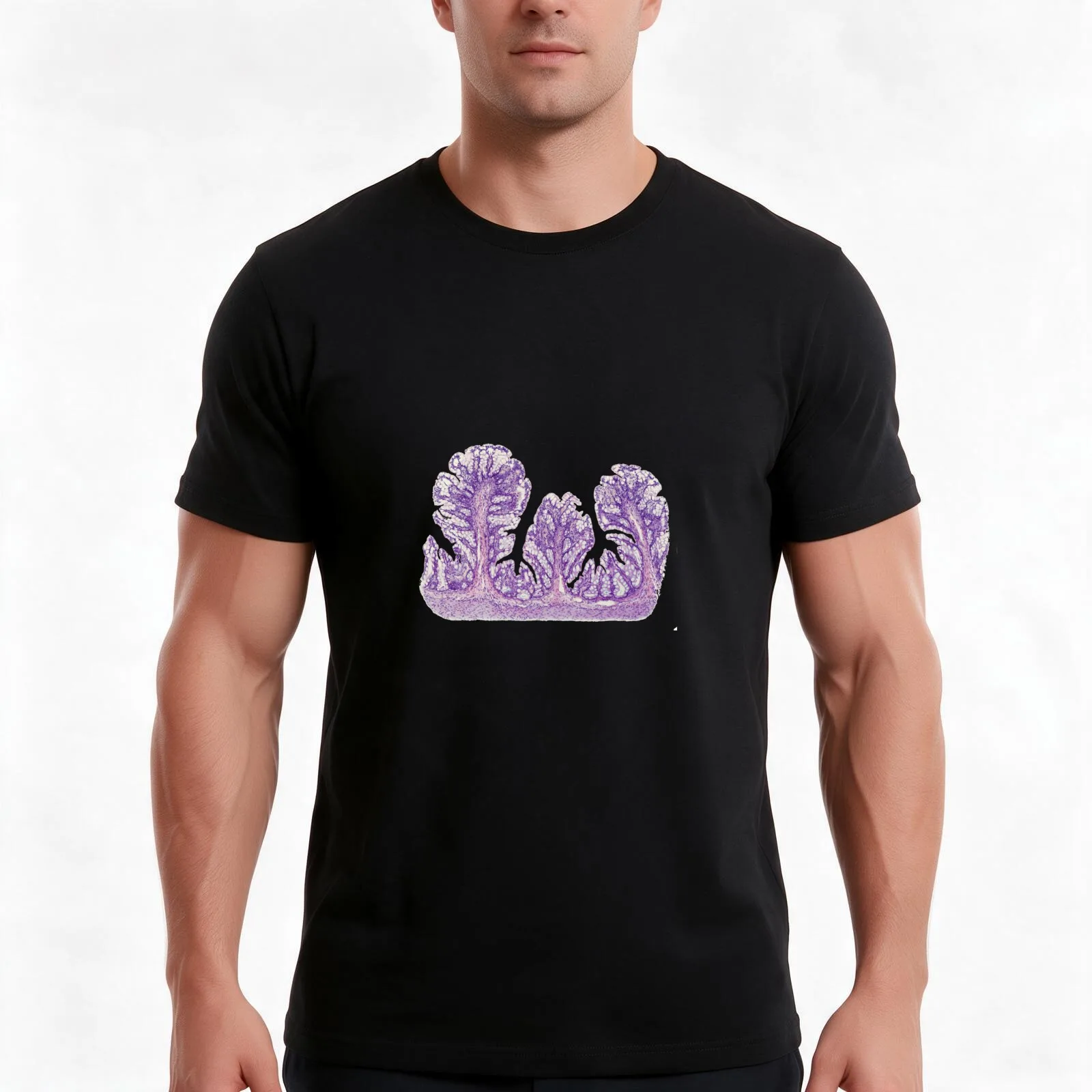 Magic forest (intestine cells) T-Shirt, Summer Casual Cotton Tee, Oversized Streetwear Tops, Vintage Graphic Print, 100% Cotton