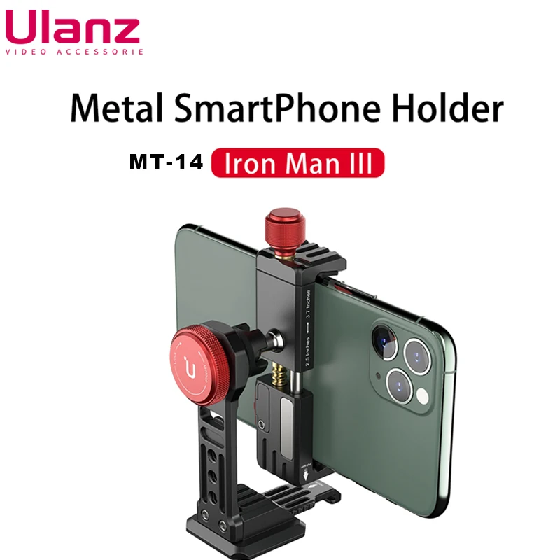 Ulanzi ST-14 Verticaal Schieten Smartphone Telefoonhouder Statief Mount Koude Schoen Vlog Statief Mount Voor Iphone 11 Pro Max
