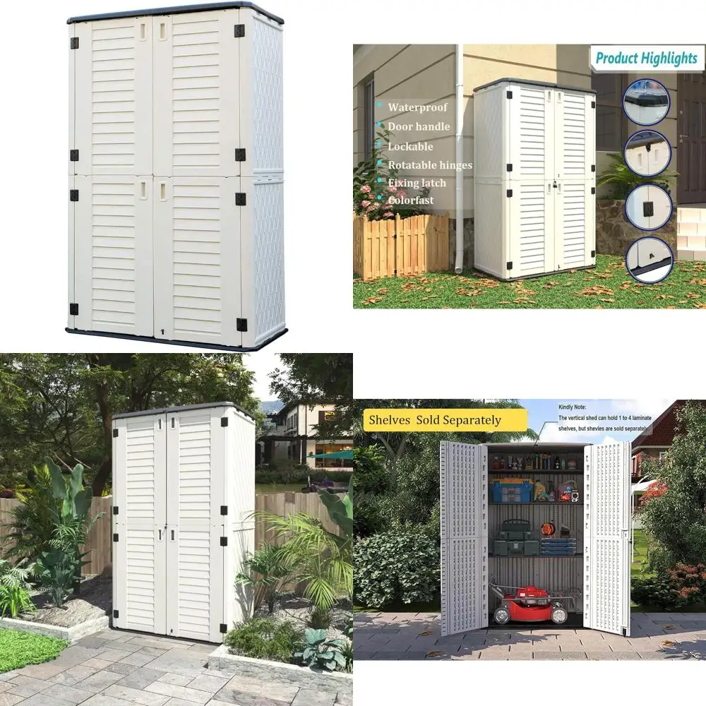 

Всепогодный уличный шкаф для хранения вещей для многоцелевого использования, прочный водонепроницаемый шкаф, идеально подходящий для мусора и многого другого