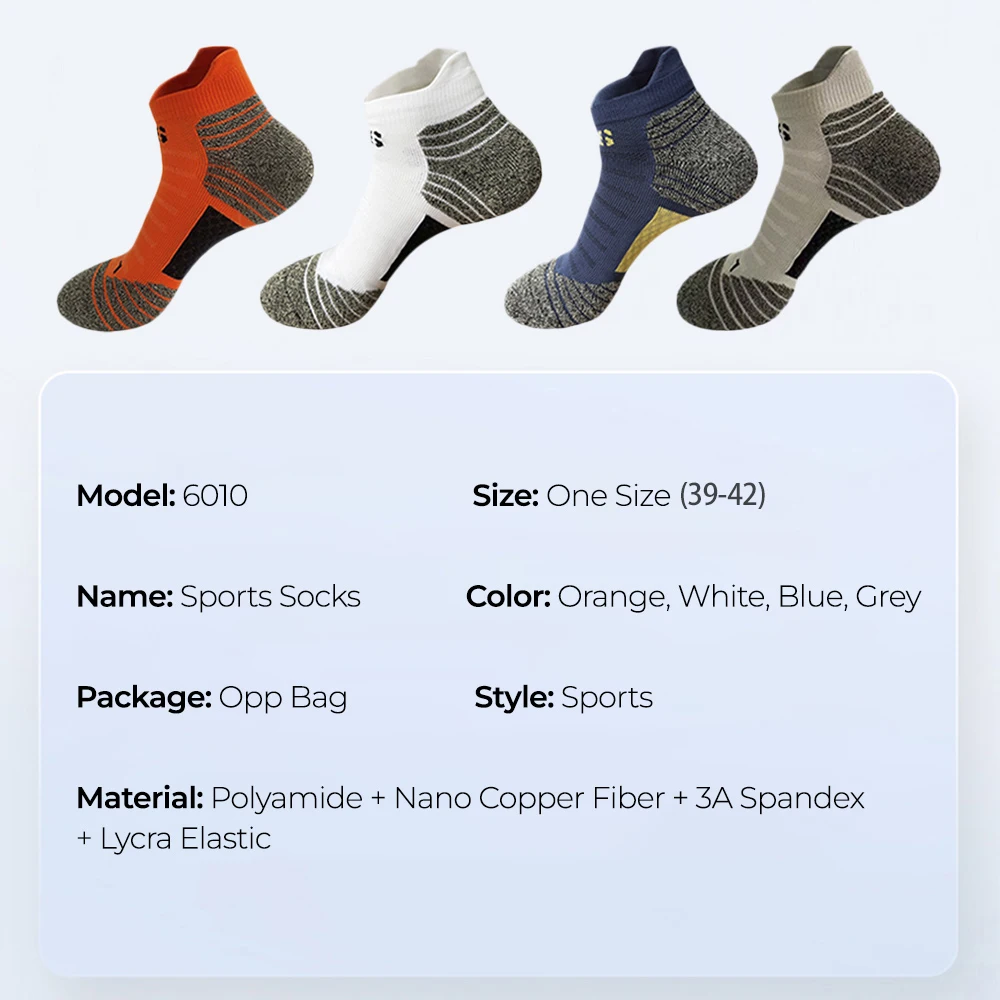 2023 MTB Cycling Bicycle Basketball Sports Socks for Men Nano Copper Fiber Deodorant Antibacterial Sock Running Climbing Summer