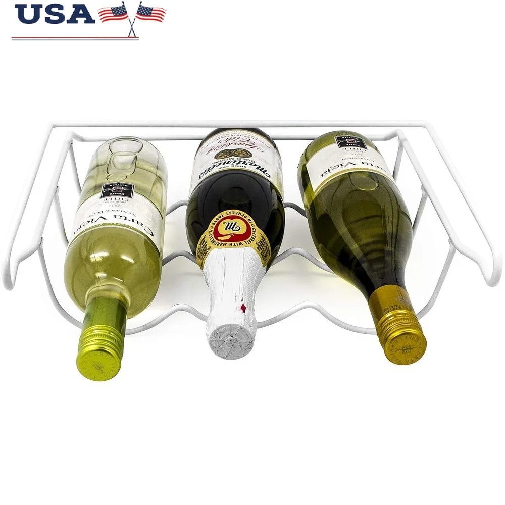 

Universal Refrigerator Wine Rack Holds 3 Standard Bottles Optimizes Space Keeps Corks Wet Durable Metal Construction Ideal Home
