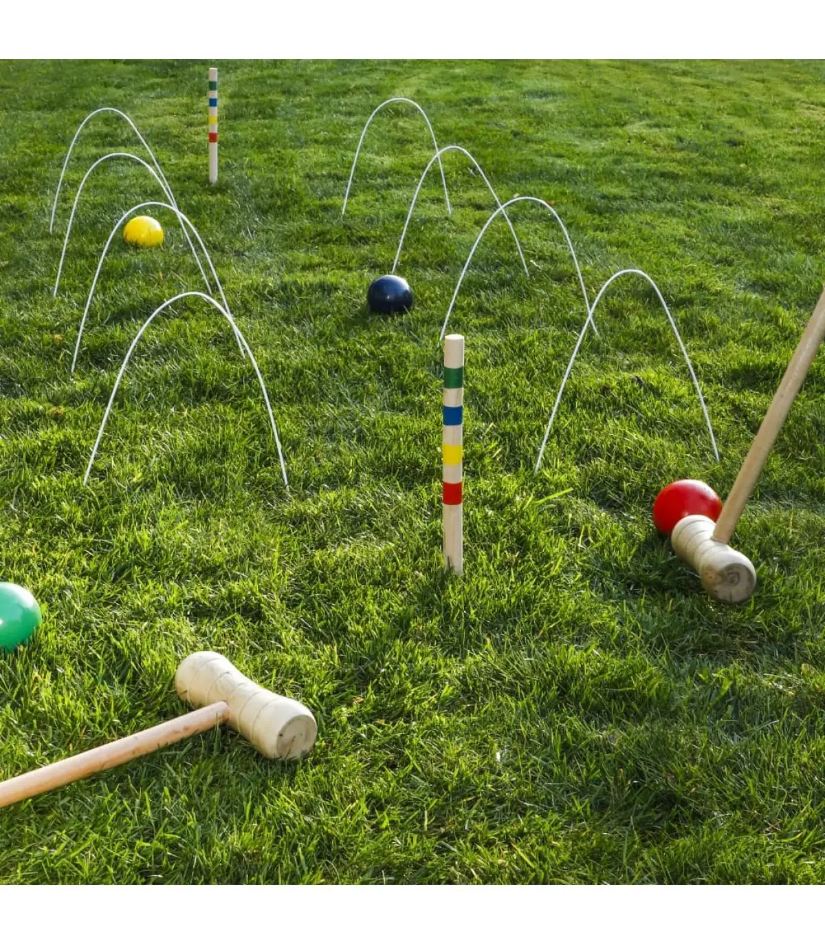 Games on grass HI Set to play multicolor croquet 125x25 cm