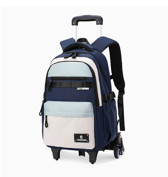 

Школьный рюкзак на колесиках для мальчиков-подростков, школьный рюкзак на колесах для средней школы, школьная сумка-тележка для мальчиков