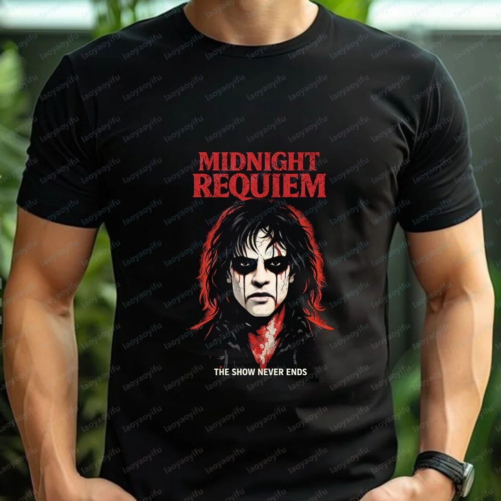 Korean-style Commentary on Men's Vintage Clothing By Alice Cooper - Short-sleeved Comfortable T-shirts for Both Men and Women - view 4