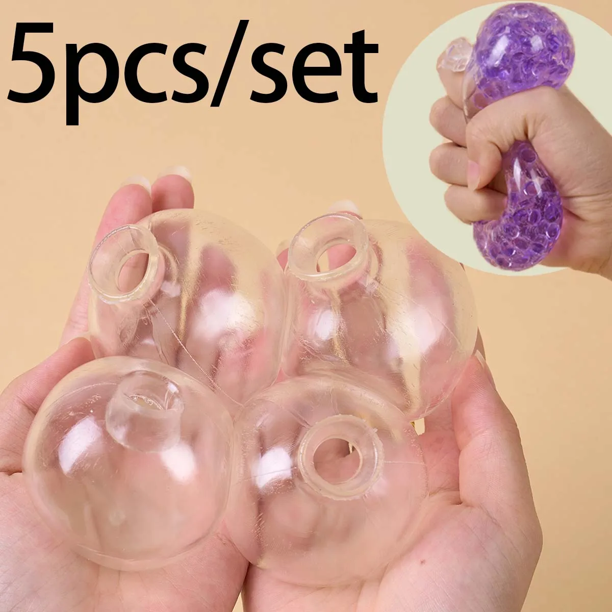 5PCs Sphere Jewelry TRP Casting Molds Tools DIY Empty Ball Skin Handmade Ball Decompression Slow Rebound Toy Craft Gifts