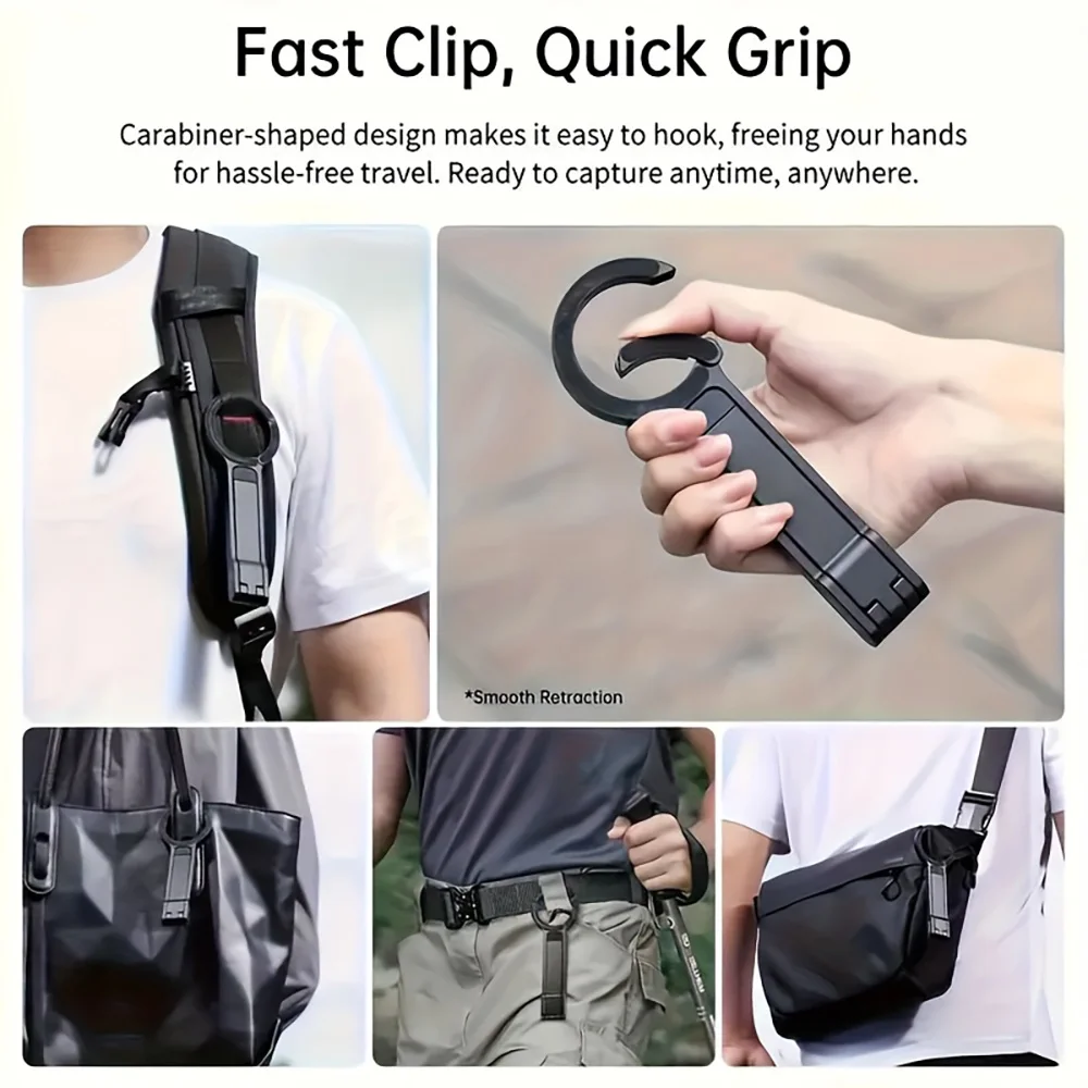 Carabiner Mobile Phone Tripod Magnetic Holder Stand Desktop Universal Adjustable Foldable Bracket For iPhone 18 Pro Max 17 16 15 view 4
