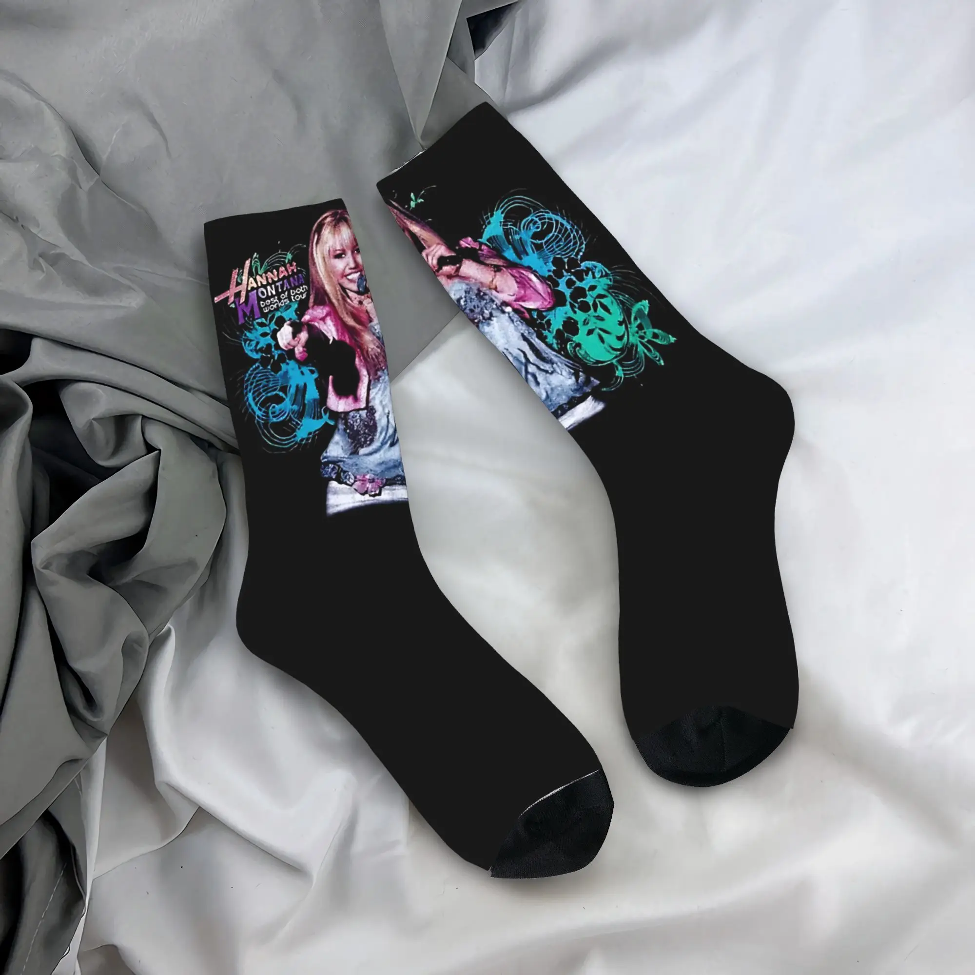 

Hannah Montana 20Th Anniversary Comedy Socks Elegant Stockings Autumn Non Slip Men Socks Soft Design Running Sports Socks