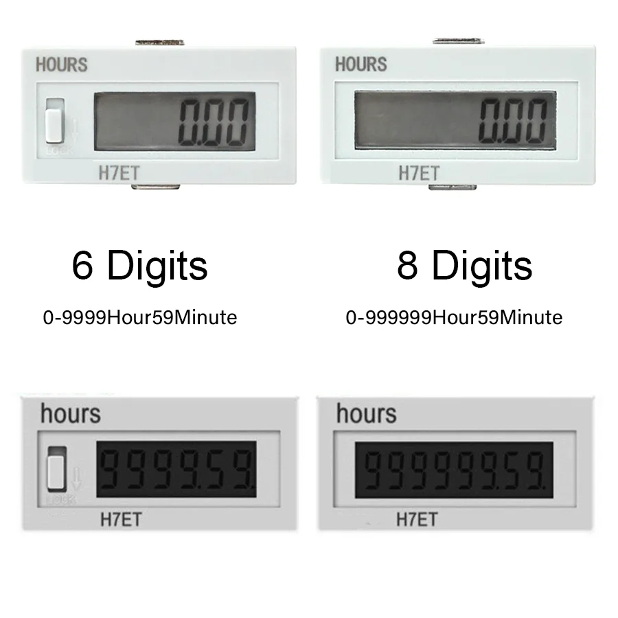 Digital Counters Counts H7ET With 8-digit /6 Digits LCD Screen Display No Voltage Counts DC6-36V AC110-220V 380V