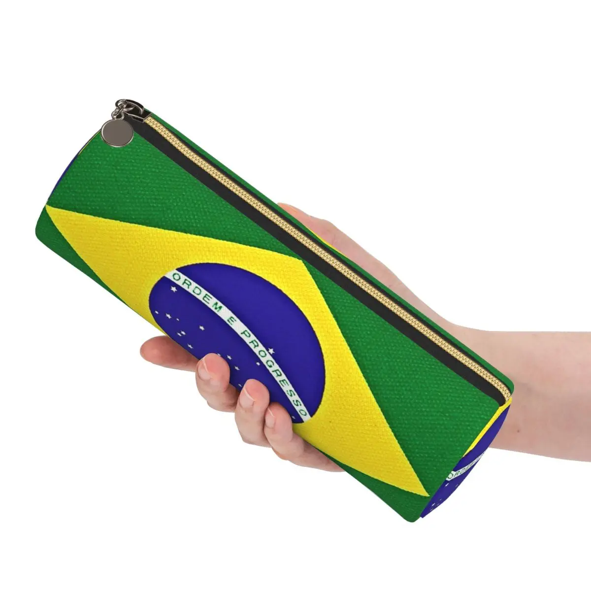 Brazilian Flag Brazil Pencil Case Pencil Pouch Cylinder Pen Box Pencil Bag for Kids Gifts