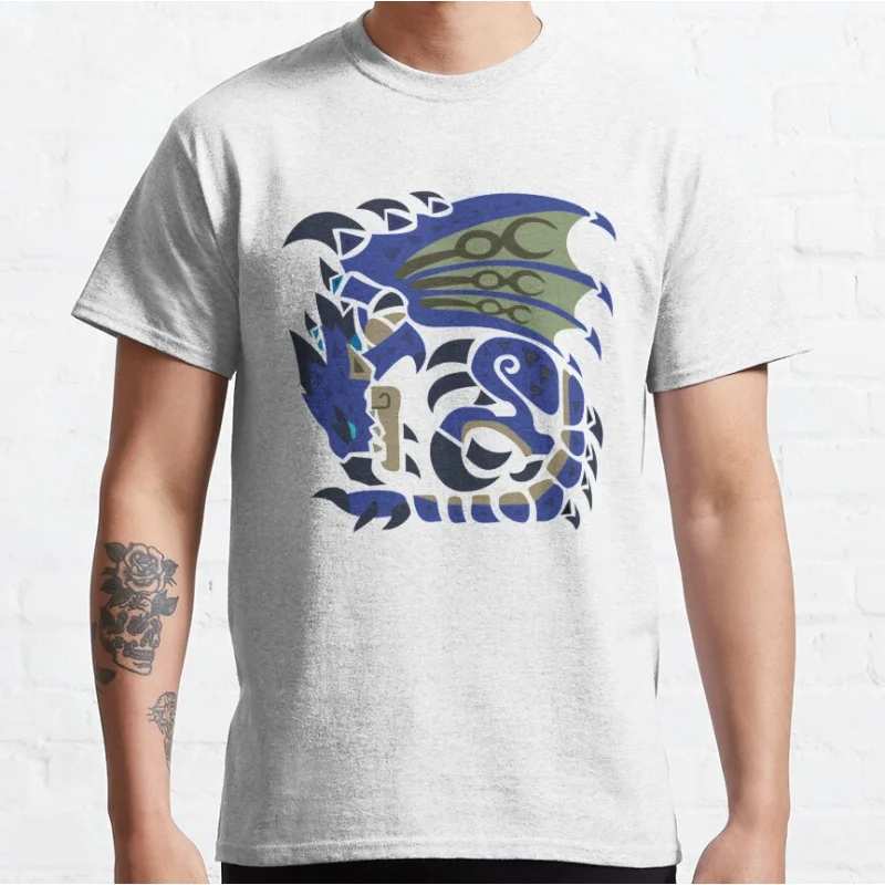 Azure Rathalos 80s Video games Monster hunter world MHW Hunting Club Graphic T Shirts for men large size Adult S-6XL tops