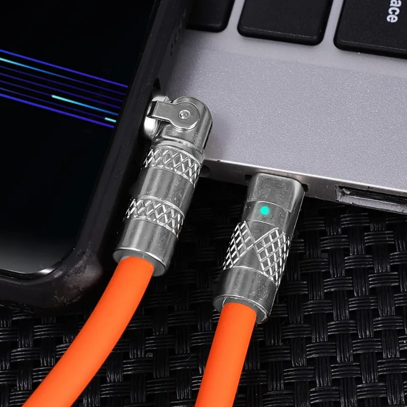 USB C To USB C Cable PD Liquid Silicone Fast Charging Cord 180° Rotatable USB Type C Interface Device Universal Charge Wire