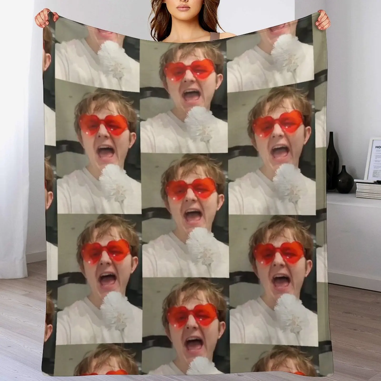 

Lewis Capaldi - Heart Sunglasses Throw Blanket wednesday Softest Soft Plaid Comforter Blankets