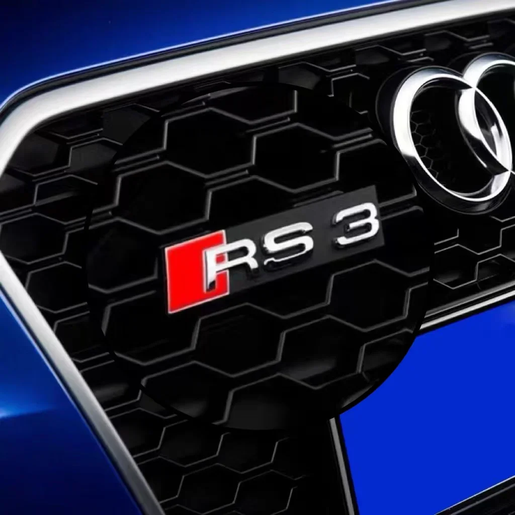 

ABS Plastic Car Front Grille Badge Logo Exterior Modification Accessories Decoration Stickers For Audi RS3 RS4 RS5 RS6 RS7 RS8