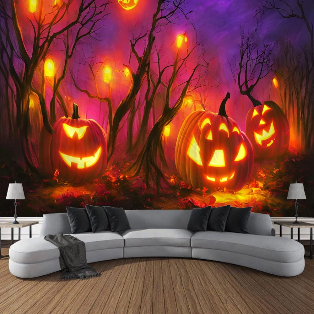 

Halloween Tapestry Wall Art Large Tapestry Mural Decoration Photo Background Blanket Curtains Family Bedroom Living Room Decorat