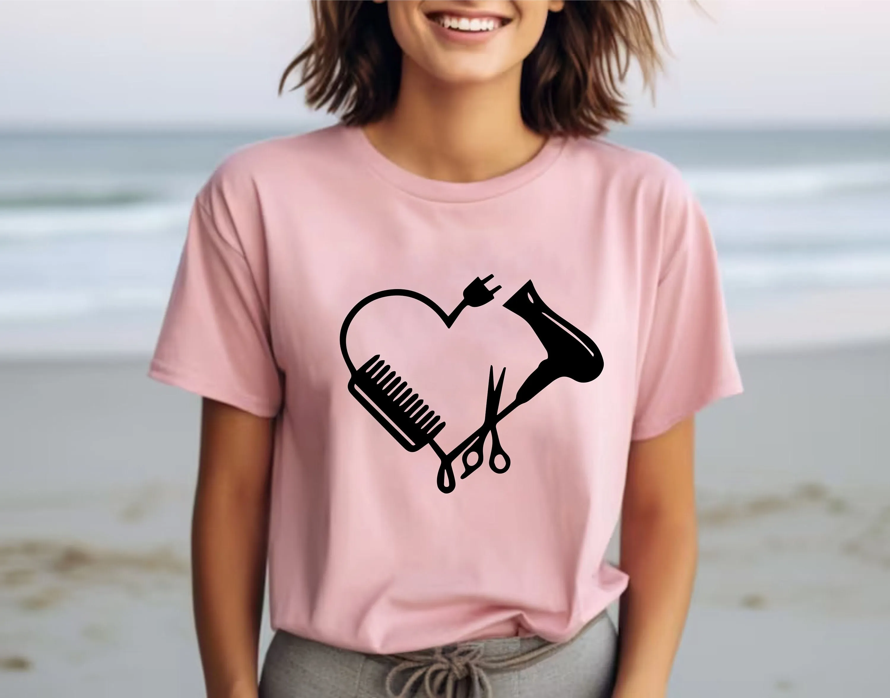 Heart Shape Hair ArtisT T Shirt Hairdresser Stylist Dresser Beauty Center Coiffeur s Barber