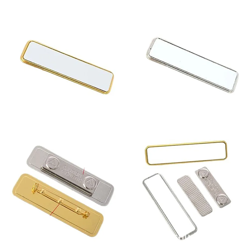10/20pcs Heat Transfer Metal Name Button Zinc Alloy Chest Decoration Job Number Card Holder for Versatile Employee's Clothes