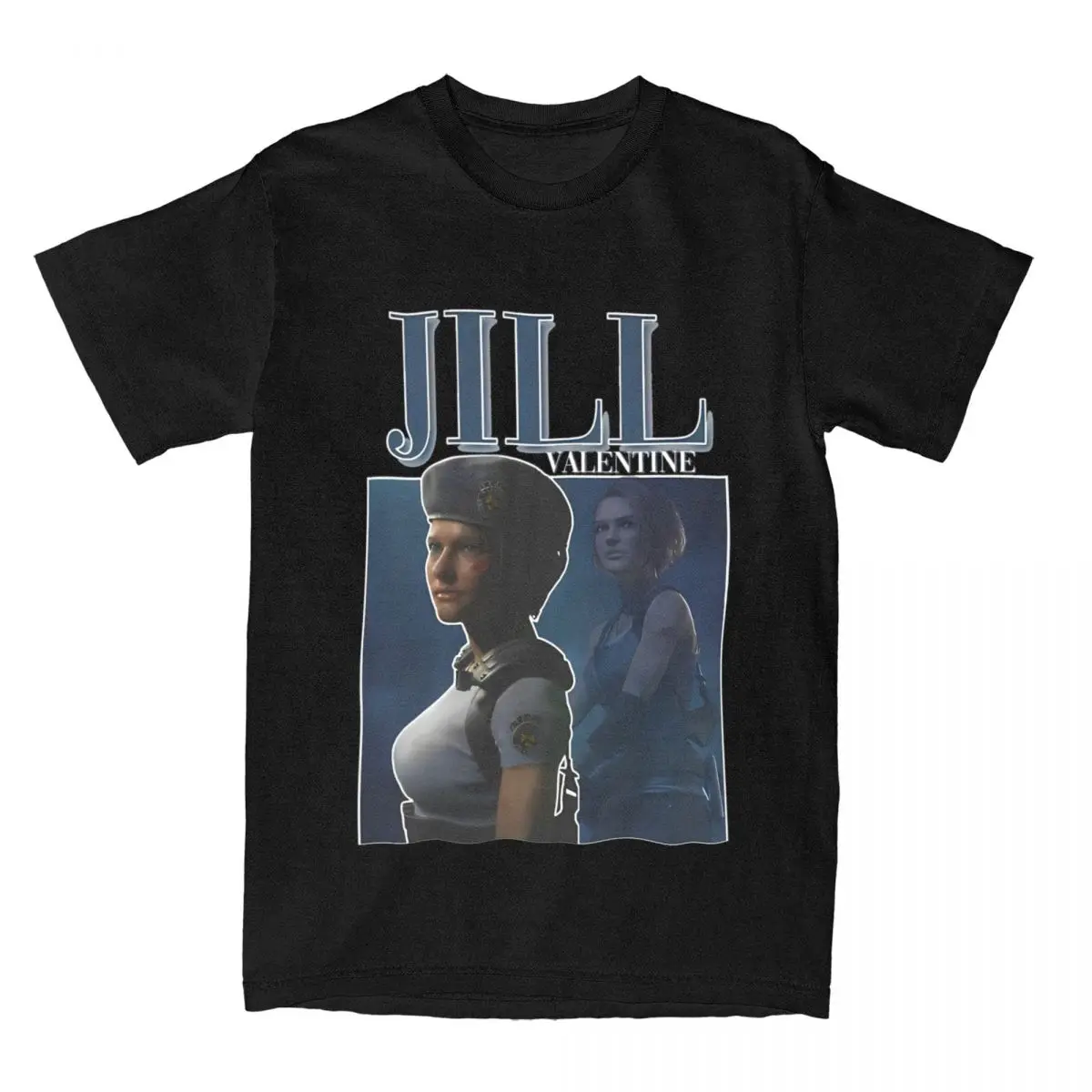 Men T-Shirt Residents Evils The Jill Valentine Funny 100% Cotton Tees Short Sleeve T Shirt Round Neck Tops Summer