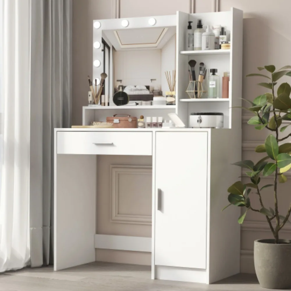 

Makeup Vanity Desk with Mirror & Light
