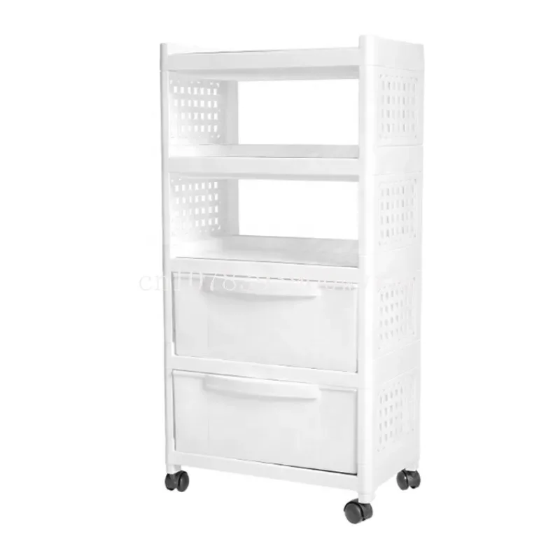 

Household 4 Layer Office Bathroom Organizer Rack Plastic Drawer Storage Cabinets