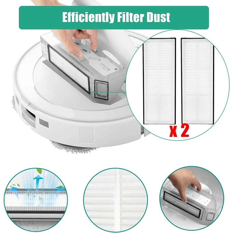 Набор аксессуаров для робота-пылесоса Roborock Q Revo/P10, запасная часть с основной щеткой, салфетки, мешки для пыли, боковые щетки