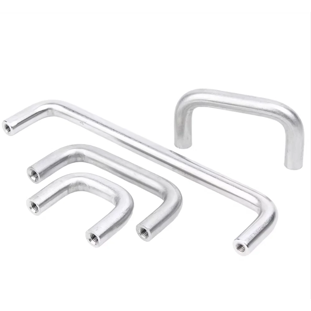 304 Stainless Steel Solid Handle Wardrobe Door Cabinet Knobs M4 M5 M6 Thread U-Shaped Kitchen Cabinet Knob Furniture Hardware