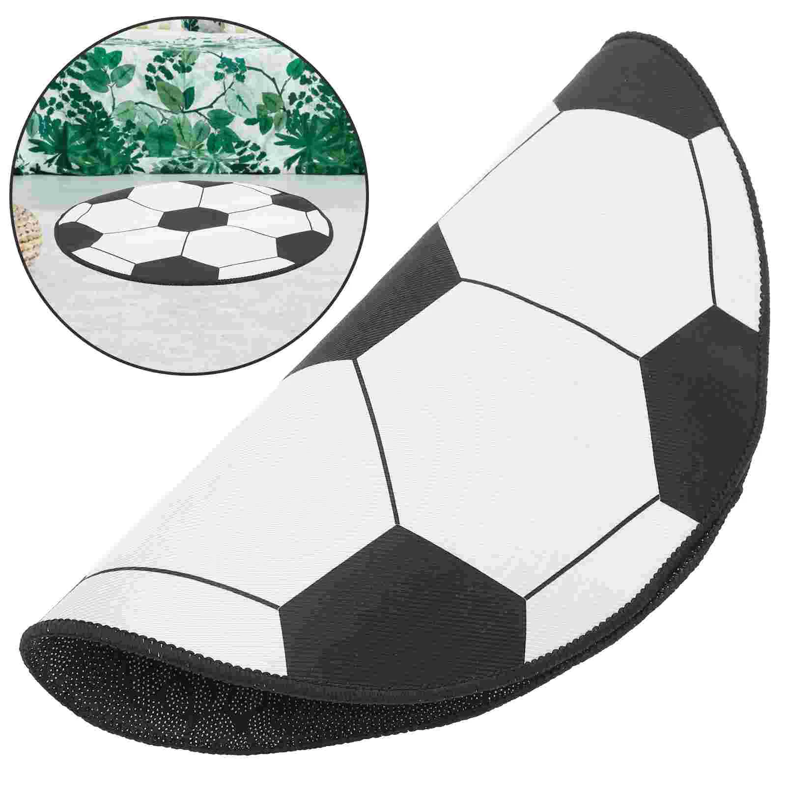 

Football Computer Chair Mat Black Outdoor Rug Desk Ground Carpet Pad Rugs for Living Room Polyester Floor Jute