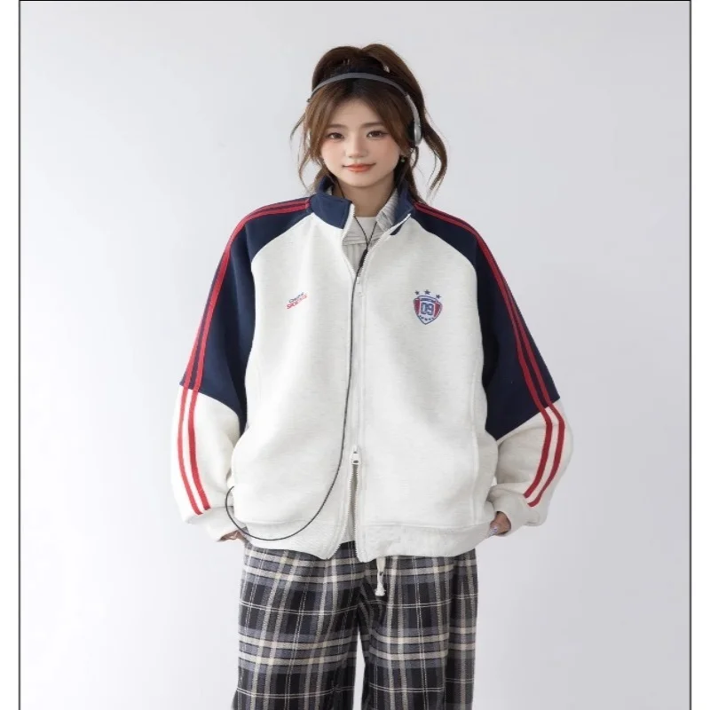 

Весенний новый пуловер с вышивкой и воротником-стойкой, толстовка с капюшоном, уличная одежда унисекс, свободная повседневная куртка