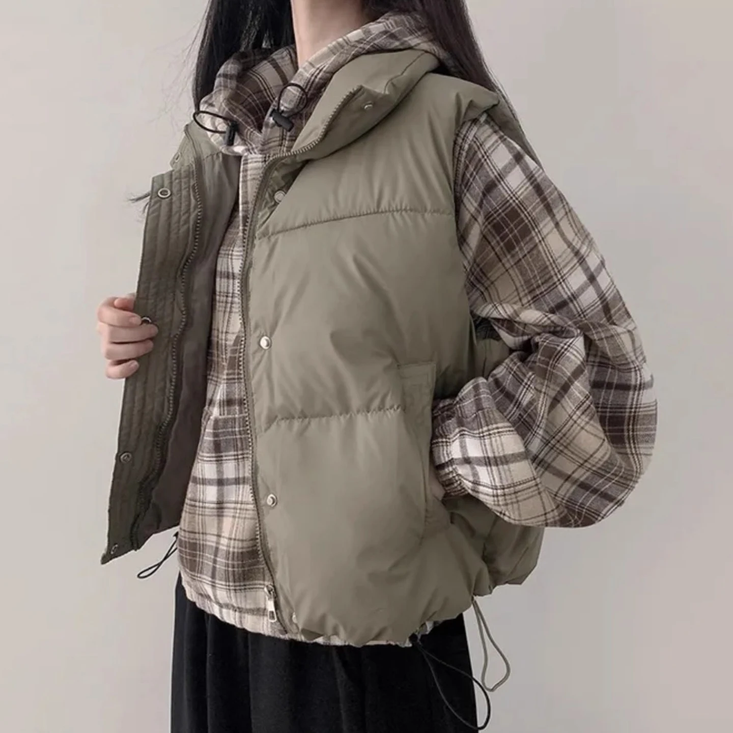 

Модный хлопковый жилет в стиле ретро, верхняя одежда, женский свободный универсальный топ маленького размера, новинка зимы для поездок на работу