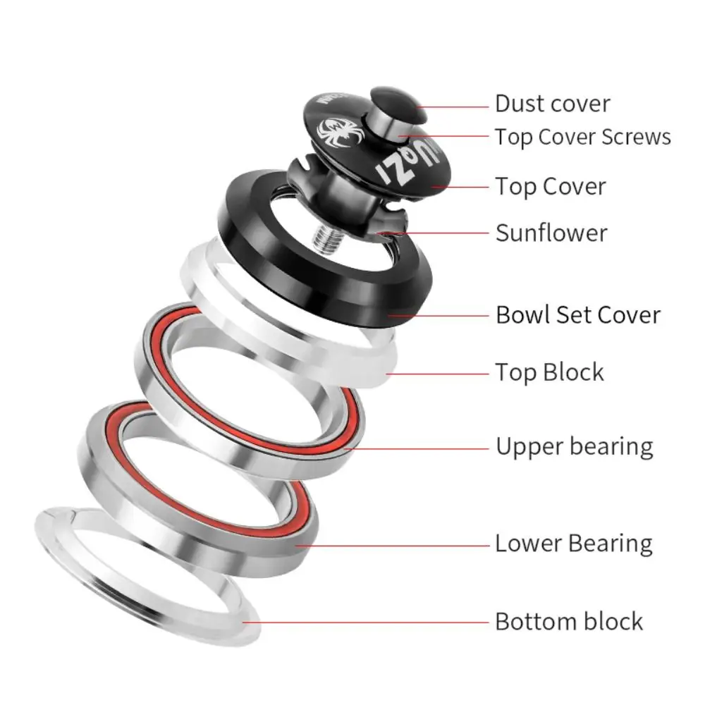 

42mm Road Bike Headset 28.6mm Straight Fork 1 1/8 Threadless Double Bearing Headset Anti-sand Stable Semi-Integrated Headset MTB
