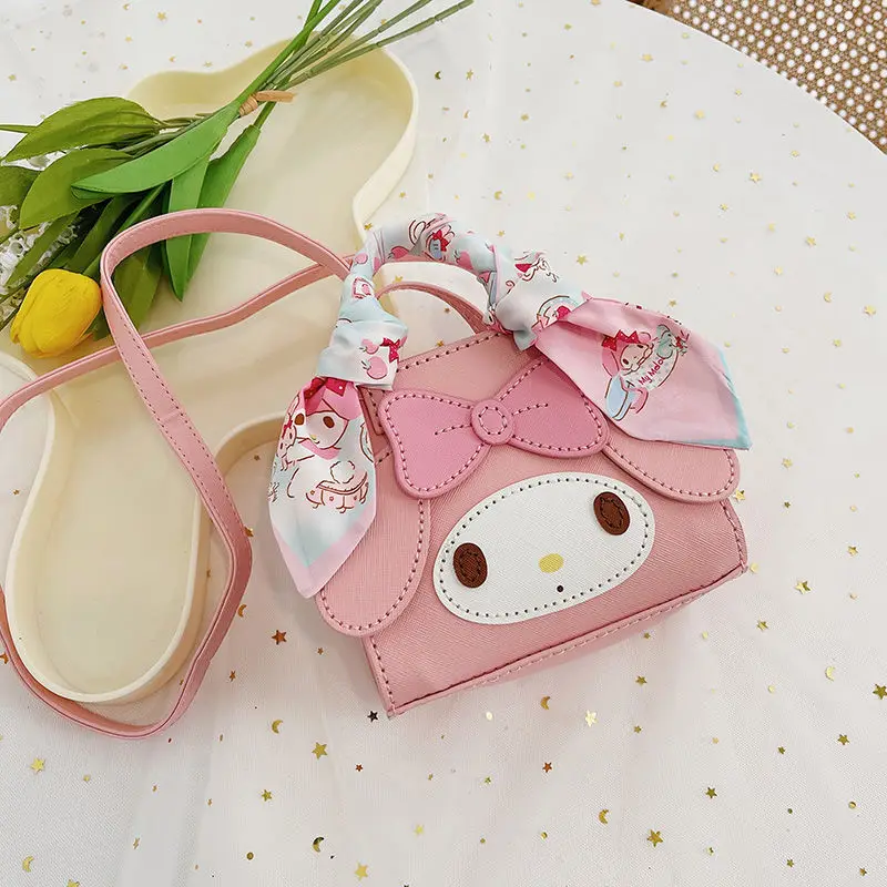 Sanrio Hello Kitty My Melody Cartoon Shoulder Bag Diy Material Package Handwoven Handbag Fashion Underarm Bag Girl Gift Tote Bag