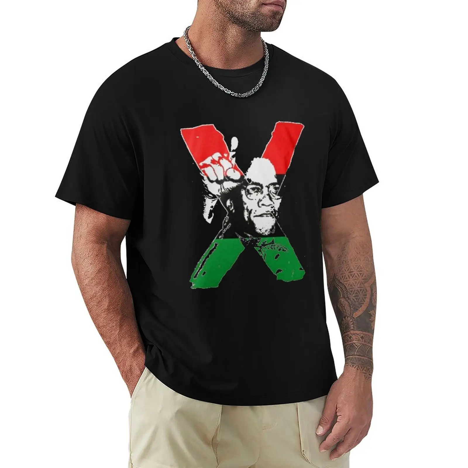 Malcolm X Black T-Shirt Breathable Mesh Panel T-Shirt