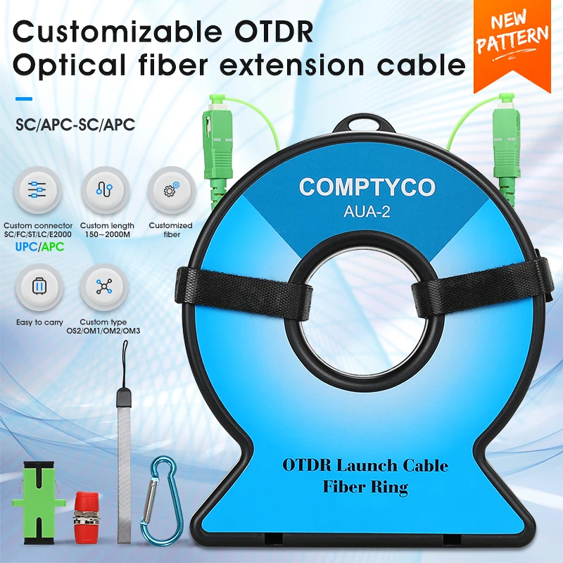 Imagem -02 - Apc-sc Apc Otdr Lançamento Cabo 150m2km Opcional Single Mode Otdr Test Extension Cord Otdr Dead Zone Eliminator Fiber Ring sc