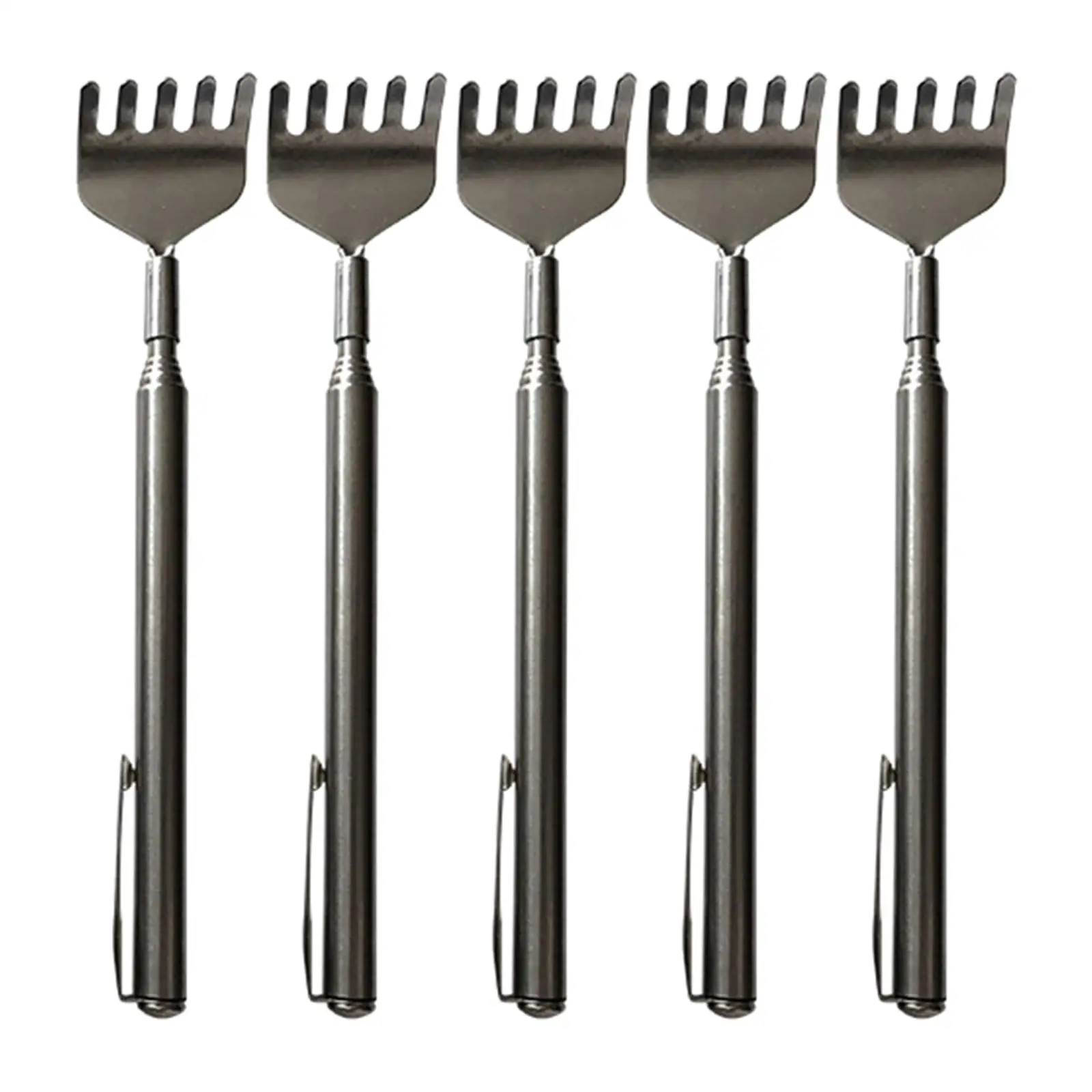 

5Pcs Extendable Back Scratcher Stainless Steel Telescoping for Men Women