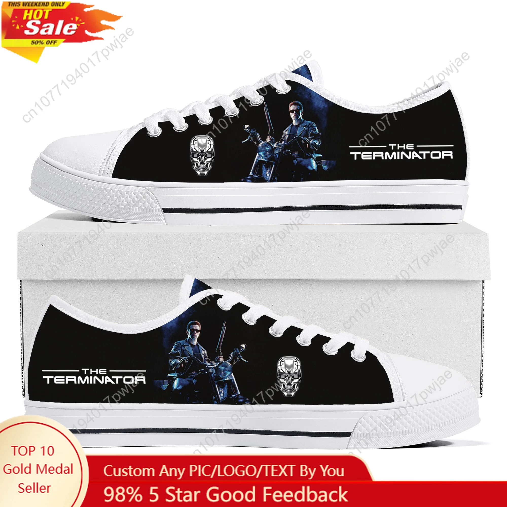 

Movie Terminator A-Arnold S-Schwarzenegger Low Top Lightweight Flat Sneakers Mens Womens Canvas Casual Shoes