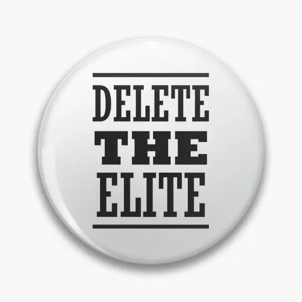 Delete The Elite  Soft Button Pin Gift Jewelry Funny Hat Collar Lover Decor Brooch Cartoon Lapel Pin Creative Fashion Badge