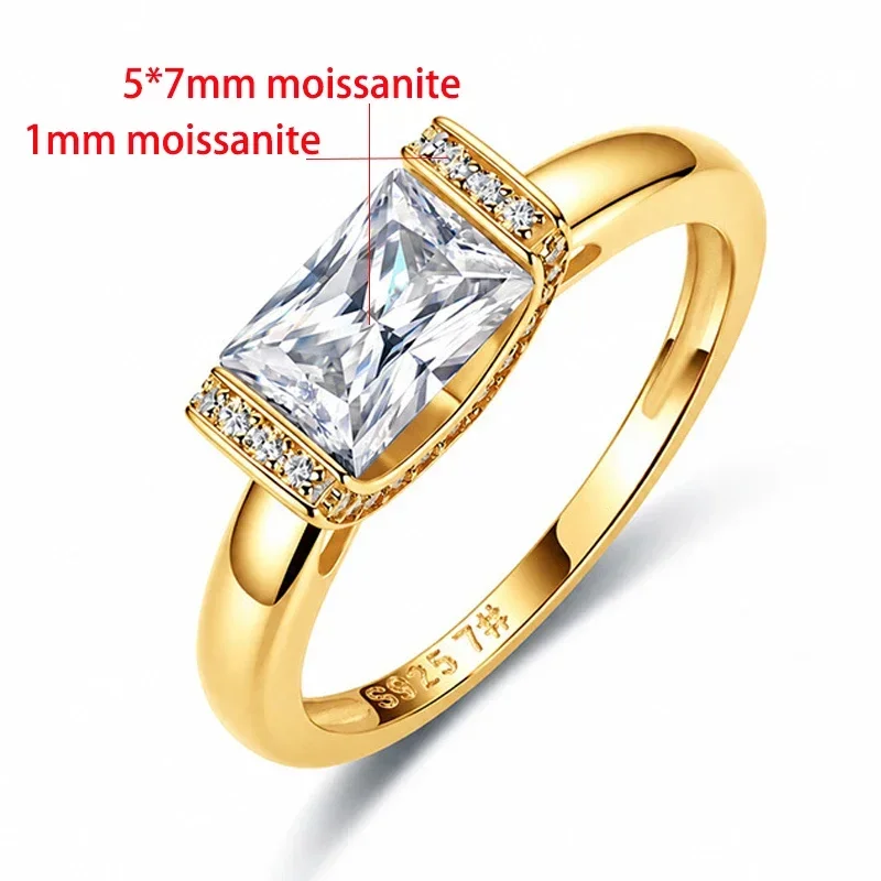 FCGJHW 1CT Radiant Cut All Moissanite Ring for Woman Lab Diamond Engagement Proposal Band S925 Sterling Silver Wholesale 2026