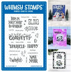 Christmas NEW Cue the Confetti Clear Stamps DIY scrapbooking craft supplies stamp photo album card making