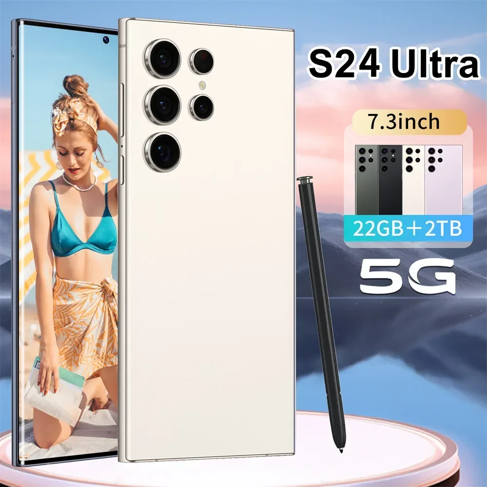 S24 Ultra Smartphone 5G Dual SIM teléfono celular Snapdragon 8 gen 3 Android 14 teléfono móvil 22GB + 2TB 7800mAh teléfonos móviles cara desbloqueada