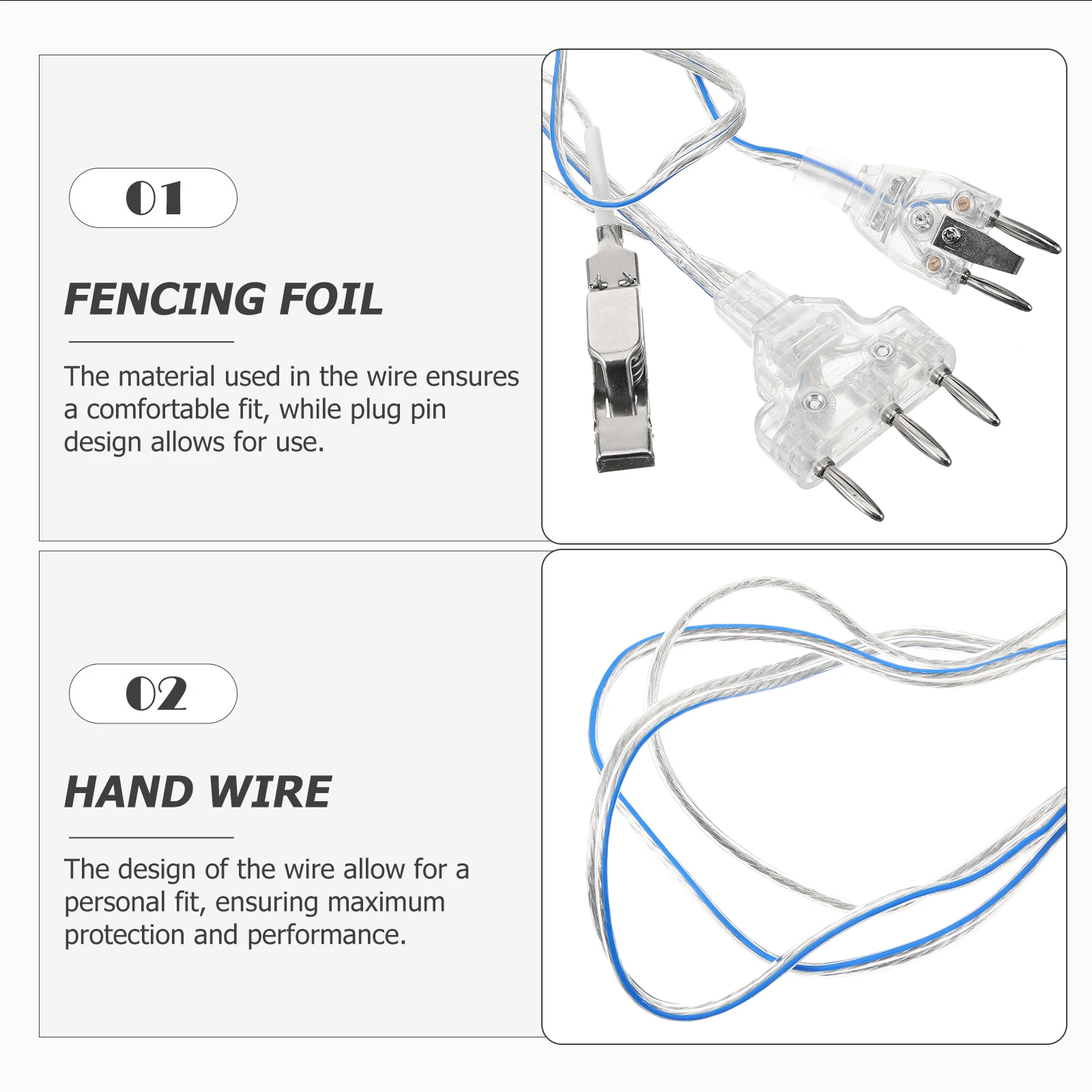 

Fencing Foil Wire Equipment Cable Epee Conductor Stainless Steel Multi Function Pin Impact Resistant Comfort