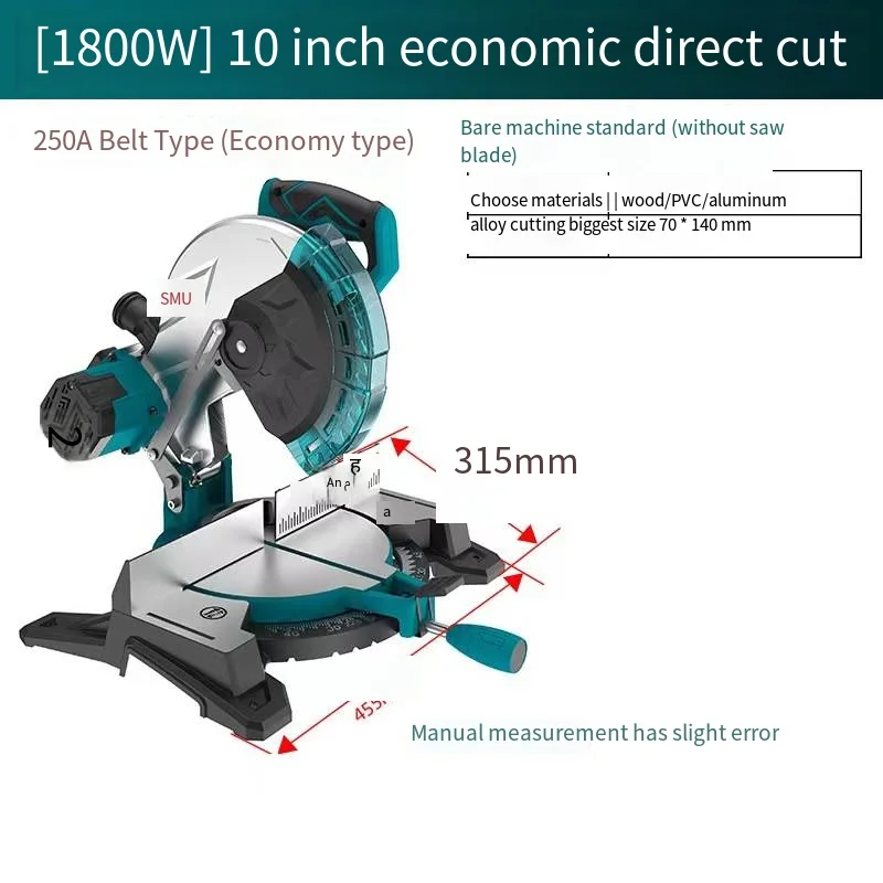 Saw Aluminum Machine 10 Inch 45 Degree Miter Saw Metal Aluminum Profile Wood Aluminum Alloy Cutting Machine Circular Saw037