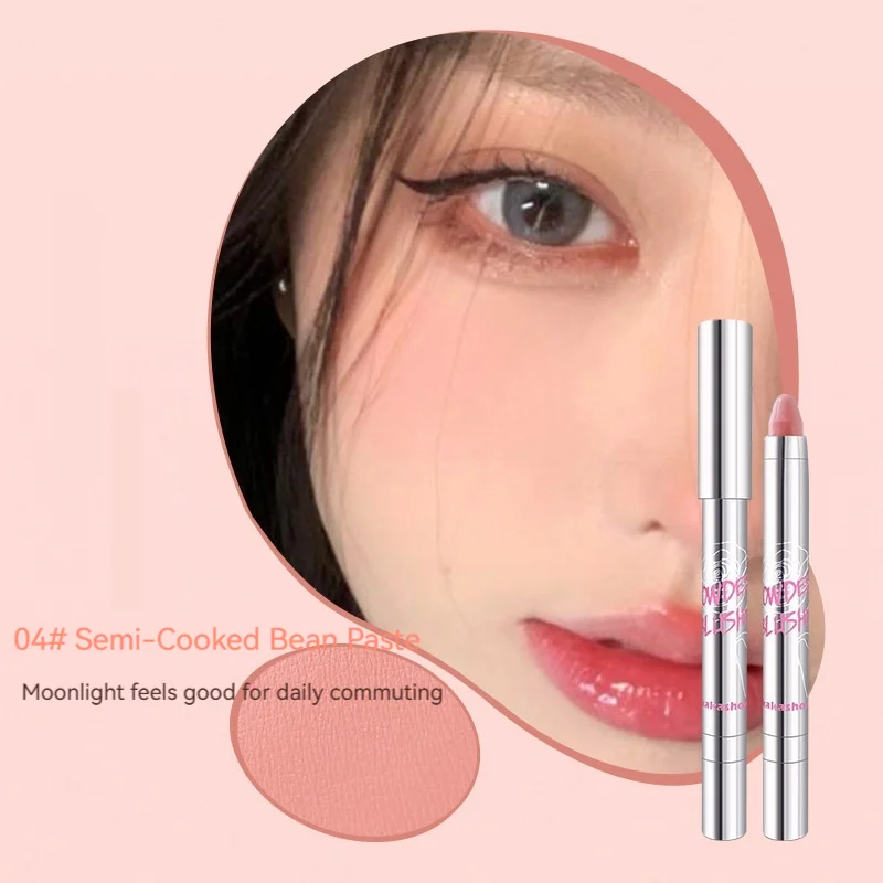 6 Kolorów Wielofunkcyjny Kremowy Róż do Policzków i Oczu w Sztyfcie, Długotrwały Wodoodporny Róż w Kredce dla Dziewczyn