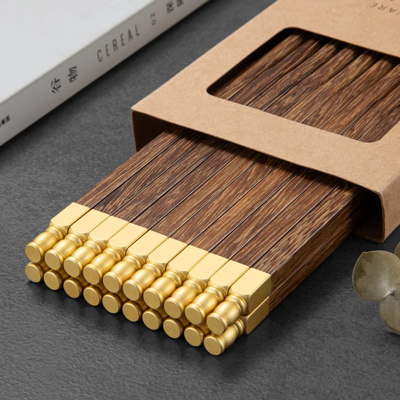HYS Column High-End Chicken Wing Wood Chopsticks for Home Use Non-slip Family Packaging Wooden Chinese-style Chopsticks