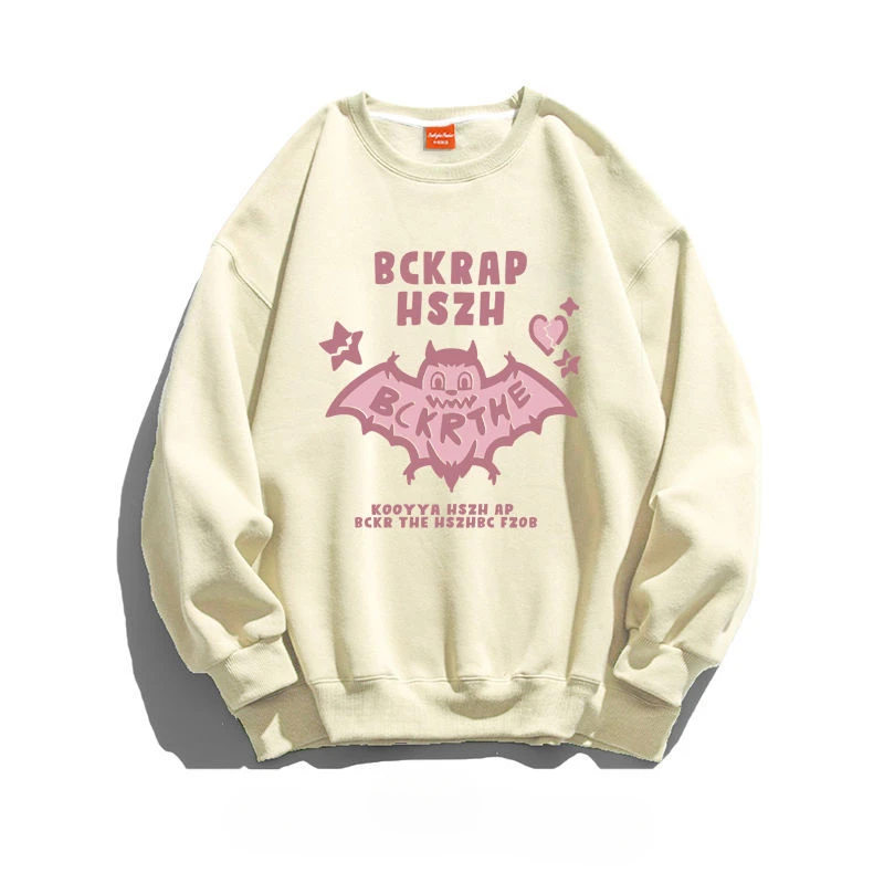 Oversize hoodies dames sweatshirts met lange mouwen O-hals cartoon print losse chique vintage all-match streetwear vrouwelijke studenten tops