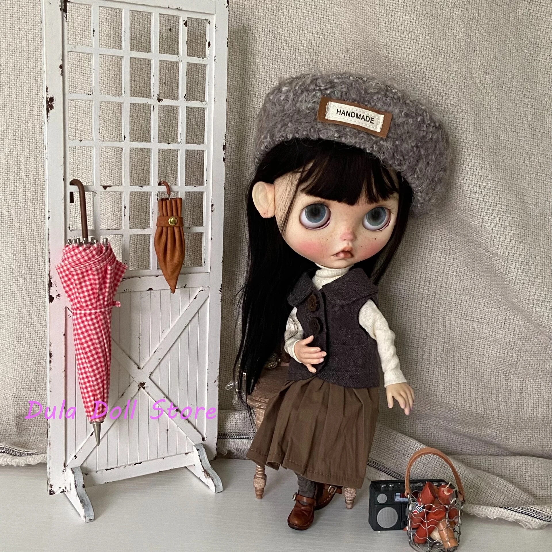 듀라 인형 옷 멜라드 소녀 조끼, 플리츠 스커트, 모자 세트 블라이스 란도우드 란다즈 ob24 ob22 아존 리카 ICY 인형용