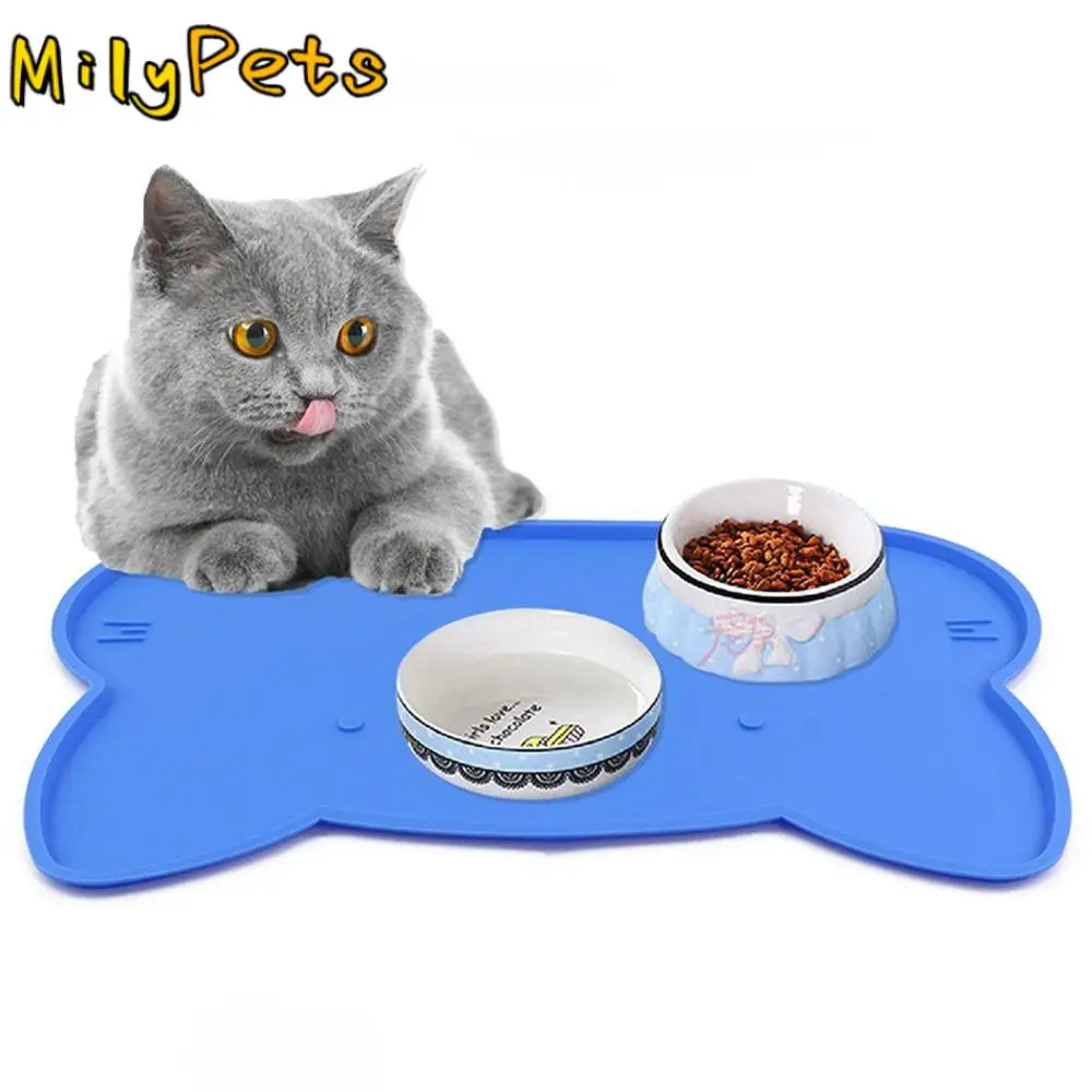 

Силиконовый коврик для миски для домашних животных, противоскользящие коврики для кормления домашних животных, водонепроницаемый складной коврик для питья для собак, кормление котенка